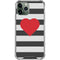 Black And White Striped Heart iPhone 12 Pro Max Clear Case