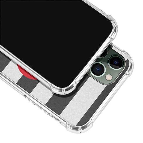 Black And White Striped Heart iPhone 12 Pro Max Clear Case