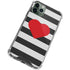 Black And White Striped Heart iPhone 12 Pro Max Clear Case