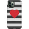 Black And White Striped Heart iPhone 12 Pro Max Impact Case