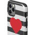 Black And White Striped Heart iPhone 12 Pro Max Impact Case