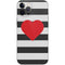Black And White Striped Heart iPhone 12 Pro Max Skin