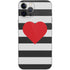 Black And White Striped Heart iPhone 12 Pro Max Skin