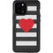 Black And White Striped Heart iPhone 12 Pro Max Waterproof Case
