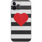 Black And White Striped Heart iPhone 12 Pro Skin