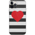Black And White Striped Heart iPhone 12 Pro Skin