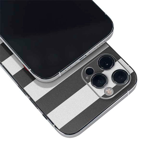 Black And White Striped Heart iPhone 12 Pro Skin