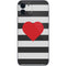 Black And White Striped Heart iPhone 12 Skin