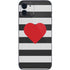 Black And White Striped Heart iPhone 12 Skin