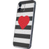 Black And White Striped Heart iPhone 12 Skin