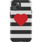 Black And White Striped Heart iPhone 13 Impact Case
