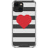 Black And White Striped Heart iPhone 13 Mini Clear Case