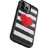Black And White Striped Heart iPhone 13 Pro Cargo Case