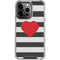Black And White Striped Heart iPhone 13 Pro Clear Case