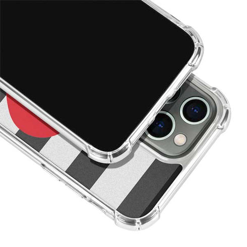 Black And White Striped Heart iPhone 13 Pro Clear Case