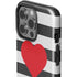 Black And White Striped Heart iPhone 13 Pro Impact Case