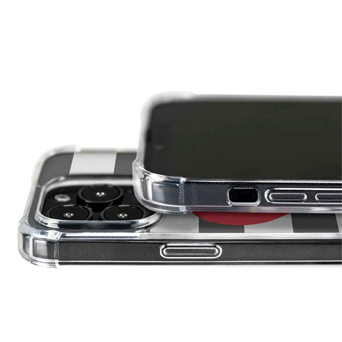 Black And White Striped Heart iPhone 13 Pro MagSafe Case