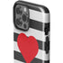 Black And White Striped Heart iPhone 13 Pro Max Impact Case