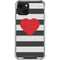 Black And White Striped Heart iPhone 14 Clear Case
