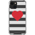Black And White Striped Heart iPhone 14 Clear Case