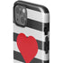 Black And White Striped Heart iPhone 14 Plus Impact Case