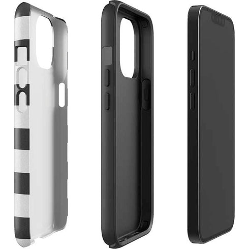 Black And White Striped Heart iPhone 14 Impact Case