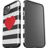 Black And White Striped Heart iPhone 15 Impact Case