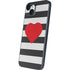 Black And White Striped Heart iPhone 14 Plus Skin