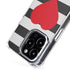 Black And White Striped Heart iPhone 15 Pro MagSafe Case