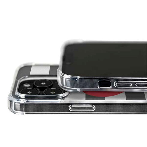 Black And White Striped Heart iPhone 15 Pro MagSafe Case