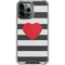 Black And White Striped Heart iPhone 15 Pro Max Clear Case