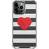 Black And White Striped Heart iPhone 15 Pro Max Clear Case