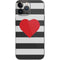 Black And White Striped Heart iPhone 14 Pro Max Skin
