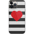 Black And White Striped Heart iPhone 14 Pro Max Skin