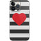 Black And White Striped Heart iPhone 15 Pro Skin