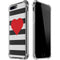 Black And White Striped Heart iPhone 7/8 Plus Clear Case