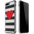 Black And White Striped Heart iPhone 7/8 Plus Clear Case