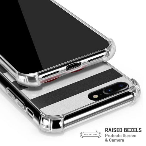 Black And White Striped Heart iPhone 7/8 Plus Clear Case