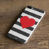 Black And White Striped Heart iPhone 7 Plus Skin
