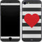 Black And White Striped Heart iPhone 7 Skin