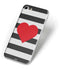 Black And White Striped Heart iPhone 7 Skin