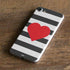 Black And White Striped Heart iPhone 7 Skin