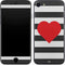 Black And White Striped Heart iPhone 8 Skin