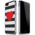 Black And White Striped Heart iPhone SE (2nd & 3rd Gen) Clear Case