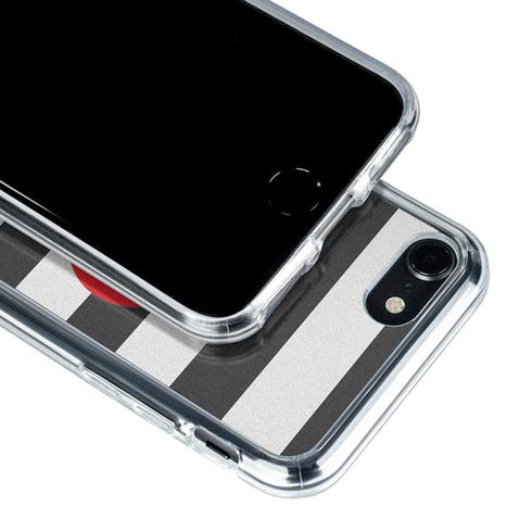 Black And White Striped Heart iPhone SE (2nd & 3rd Gen) Clear Case