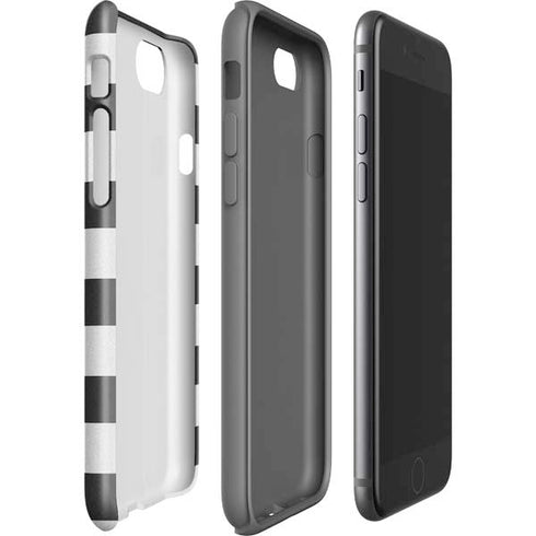 Black And White Striped Heart iPhone SE (2nd & 3rd Gen) Pro Case