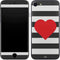 Black And White Striped Heart iPhone SE (2nd & 3rd Gen) Skin