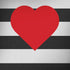 Black And White Striped Heart iPhone X Pro Case