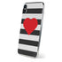 Black And White Striped Heart iPhone X Skin