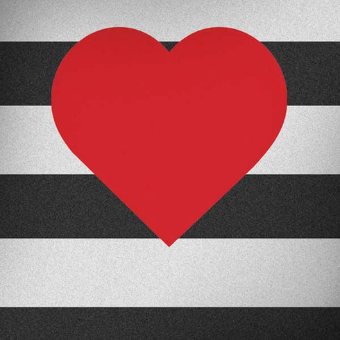 Black And White Striped Heart iPhone X Skin